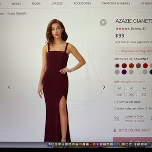 AZAZIE Cabernet Gown!